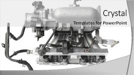  Presentation with motor engine - PPT theme having real used car motor engine background and a light gray colored foreground