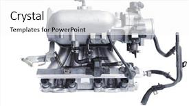 Presentation with motor engine - Colorful PPT theme enhanced with real used car motor engine backdrop and a white colored foreground