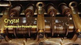  Presentation with motor engine - PPT layouts enhanced with real used car motor engine background and a tawny brown colored foreground