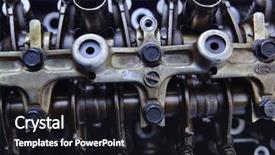  Presentation with motor engine - Cool new PPT theme with real used car motor engine backdrop and a dark gray colored foreground