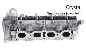  Presentation with motor engine - Colorful slide deck enhanced with real used car motor head backdrop and a white colored foreground