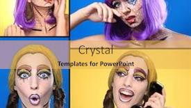  Presentation with cosmetics - Presentation having real-women-turned-comic-strip background and a yellow colored foreground