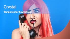  Presentation with women - PPT theme with lichtenstein - real women turned comic strip background and a teal colored foreground