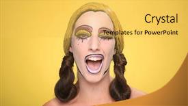  Presentation with women - Colorful slides enhanced with lichtenstein - real women turned comic strip backdrop and a yellow colored foreground