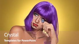  Presentation with eighteenth century interiors or women - Presentation theme having lichtenstein - real women turned comic strip background and a coral colored foreground