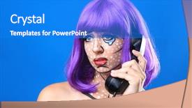  Presentation with infertility women - Theme consisting of lichtenstein - real women turned comic strip background and a cobalt blue colored foreground