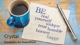  Presentation with be yourself - Theme consisting of real yourself unique true humble background and a mint green colored foreground