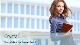  Presentation with real estate growth - Slide deck enhanced with realestate investment - attractive real estate agent woman background and a sky blue colored foreground