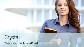  Presentation with real estate - Slides enhanced with realestate investment - attractive real estate agent woman background and a  colored foreground