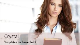  Presentation with real estate - Presentation theme featuring realestate investment - attractive real estate agent woman background and a coral colored foreground