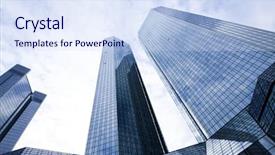  Presentation with academic buildings - Presentation theme with realestate investment - buildings in perspective background and a sky blue colored foreground