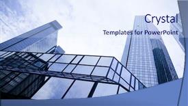  Presentation with modern building - PPT theme featuring realestate investment - modern office building background and a sky blue colored foreground