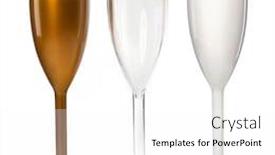  Presentation with realistic - Theme having realistic-champagne-glasses-three-champagne background and a white colored foreground