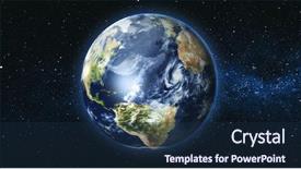  Presentation with realistic - Colorful theme enhanced with realistic earth planet rotating backdrop and a navy blue colored foreground