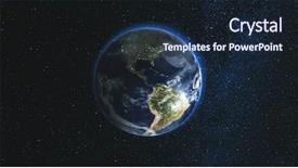  Presentation with earth science - Colorful slide deck enhanced with realistic earth planet rotating backdrop and a wine colored foreground