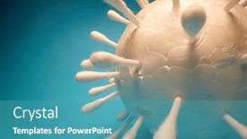  Presentation with realistic - Presentation with realistic-white-model-of-coronavirus background and a teal colored foreground