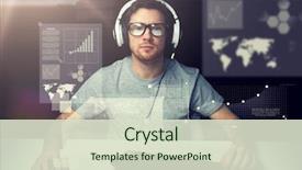  Presentation with virtual keyboard - Presentation theme having reality and people concept - hacker background and a soft green colored foreground