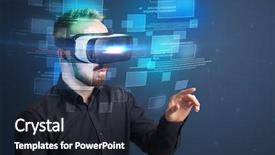  Presentation with blue squares - PPT theme featuring reality data and blue square background and a wine colored foreground