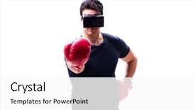  Presentation with virtual reality environments - Beautiful presentation theme featuring reality glasses on white background backdrop and a white colored foreground