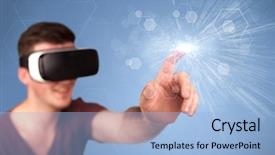  Presentation with hexagons - Theme with reality goggles with blue hexagon background and a light blue colored foreground