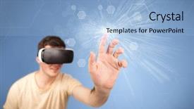  Presentation with hexagons - Presentation theme enhanced with reality goggles with blue hexagon background and a light blue colored foreground