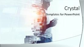  Presentation with mixed reality - Presentation design with reality headset on a black background and a cool aqua colored foreground