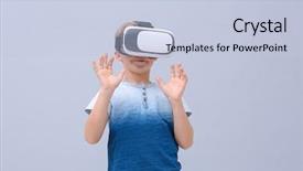  Presentation with innovation - Audience pleasing slides consisting of reality headset on color background backdrop and a lemonade colored foreground