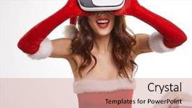  Presentation with white christmas - Theme featuring reality headset over white background background and a coral colored foreground