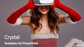  Presentation with christmas borders winter - PPT layouts consisting of reality headset over white background background and a  colored foreground