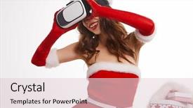  Presentation with white christmas - Audience pleasing theme consisting of reality headset over white background backdrop and a lemonade colored foreground