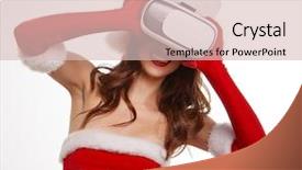  Presentation with white christmas - PPT layouts featuring reality headset over white background background and a  colored foreground