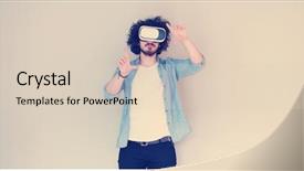  Presentation with virtual reality - Cool new PPT layouts with reality isolated on white background backdrop and a  colored foreground