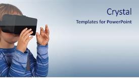  Presentation with virtual reality shooter - Slide deck with reality the child tries new background and a  colored foreground