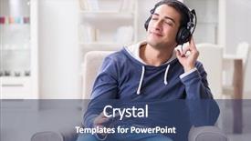  Presentation with computer games - Presentation design having reality tv - young man playing computer games background and a ocean colored foreground