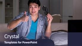  Presentation with man watching woman preparing vegetables - PPT layouts having reality tv programs - man watching 3d television late background and a  colored foreground