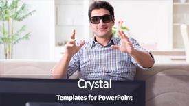  Presentation with home - Audience pleasing presentation design consisting of reality tv programs - man watching 3d tv backdrop and a  colored foreground