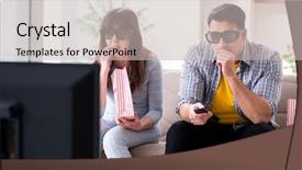  Presentation with movie premiers - Cool new slide deck with reality tv programs - pair watching 3d movie backdrop and a light gray colored foreground