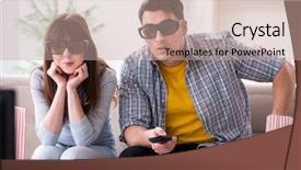  Presentation with movie premiers - Audience pleasing presentation theme consisting of reality tv programs - pair watching 3d movie backdrop and a  colored foreground