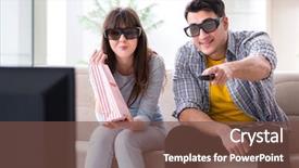  Presentation with movie - Audience pleasing slides consisting of reality tv programs - pair watching 3d movie backdrop and a tawny brown colored foreground