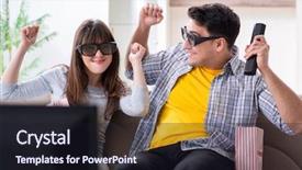  Presentation with interstellar movie blackhole - Presentation design featuring reality tv programs - pair watching 3d movie background and a  colored foreground