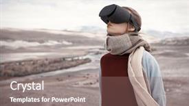  Presentation with virtual reality - Amazing PPT theme having reality wild nature at background backdrop and a violet colored foreground