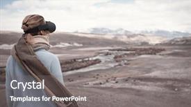  Presentation with virtual reality - Beautiful presentation theme featuring reality wild nature at background backdrop and a gray colored foreground