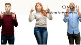  Presentation with wow - Audience pleasing slide set consisting of realization - group of cool people woman backdrop and a lemonade colored foreground