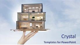  Presentation with mixed realit - Slides consisting of realization - realize your interior dream mixed background and a sky blue colored foreground