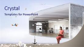  Presentation with dream - Beautiful slides featuring realize your design dreams mixed backdrop and a sky blue colored foreground