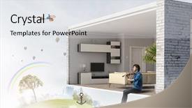  Presentation with dream - Colorful PPT layouts enhanced with realize your design dreams mixed backdrop and a white colored foreground