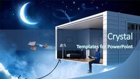  Presentation with dream - Slide set featuring realize your design dreams mixed background and a ocean colored foreground