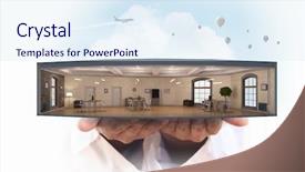  Presentation with dream - Cool new slide deck with realize your interior dream mixed backdrop and a sky blue colored foreground