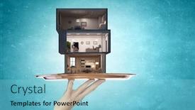  Presentation with dream - PPT layouts enhanced with realize your interior dream mixed media background and a light blue colored foreground