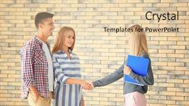  Presentation with realtor - Slide deck consisting of realtor and young couple buy background and a lemonade colored foreground